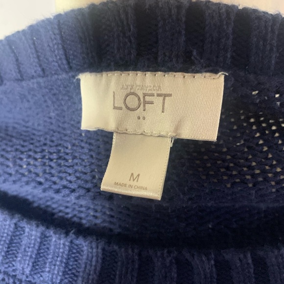 LOFT Ann Taylor Striped Blue White Knitted Sweater - Picture 6 of 6